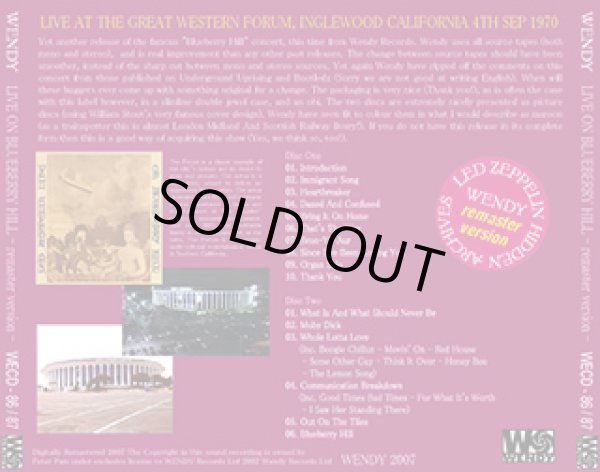 画像2: LED ZEPPELIN-LIVE ON BLUEBERRY HILL remaster version 【2CD】 (2)