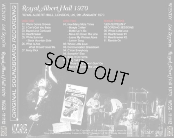 画像2: LED ZEPPELIN-ROYAL ALBERT HALL 1970 【2CD】 (2)