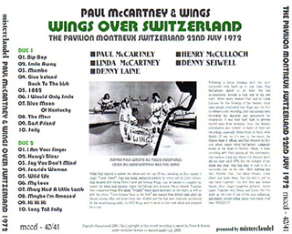 画像2: WINGS OVER SWITZERLAND 【2CD】 (2)