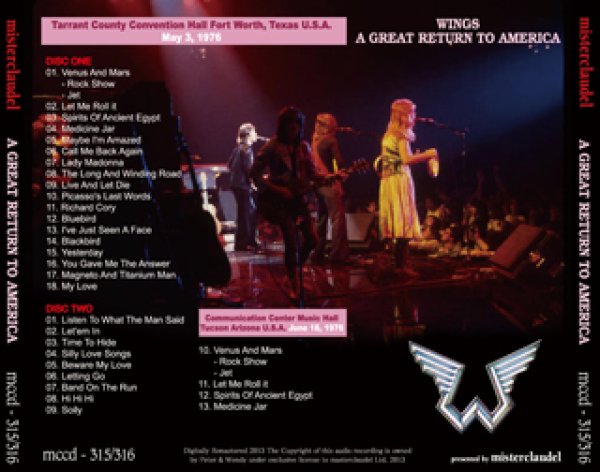 画像2: WINGS-A GREAT RETURN TO AMERICA 【2CD】 (2)