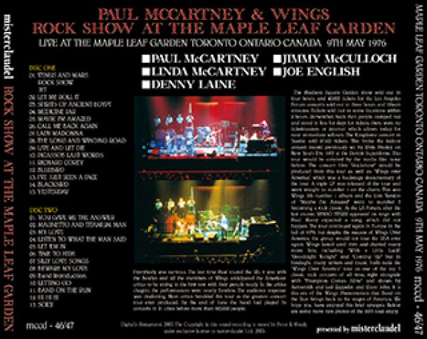 画像2: WINGS-ROCK SHOW AT THE MAPLE LEAF GARDEN 【2CD】 (2)