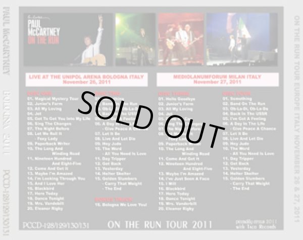 画像2: Paul McCartney-ON THE RUN ITALY 2011 BOLOGNA & MILAN 【4CD】 (2)