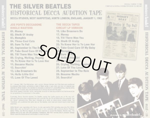 画像2: THE BEATLES-HISTORICAL DECCA AUDITION TAPE 【1CD】 (2)