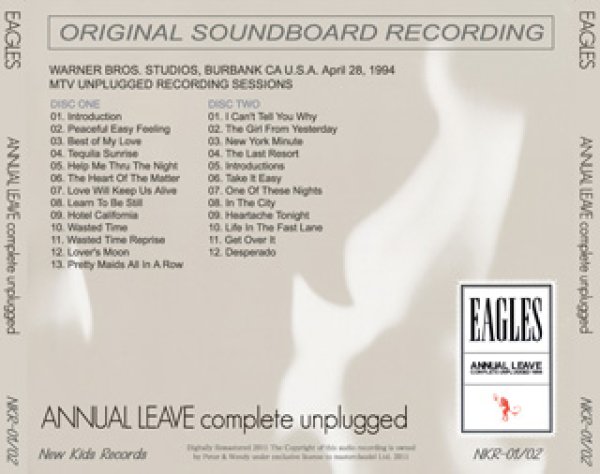 画像2: EAGLES / ANNUAL LEAVE complete unplugged 【2CD】 (2)