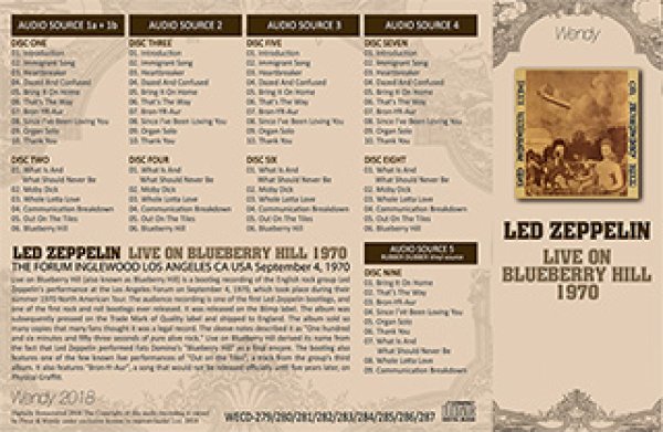 Led Zeppelin-LIVE ON BLUEBERRY HILL 1970 【9CD】