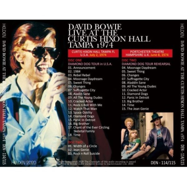 画像2: DAVID BOWIE 1974 LIVE AT THE CURTIS HIXON HALL TAMPA 2CD (2)