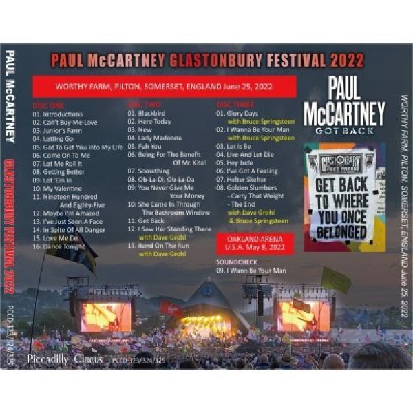 画像4: PAUL McCARTNEY 2022 GLASTONBURY FESTIVAL 3CD+2DVD (4)
