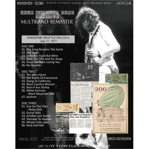 画像2: LED ZEPPELIN 1977 YOUR KINGDOM COME SEATTLE MULTIBAND REMASTER 3CD (2)