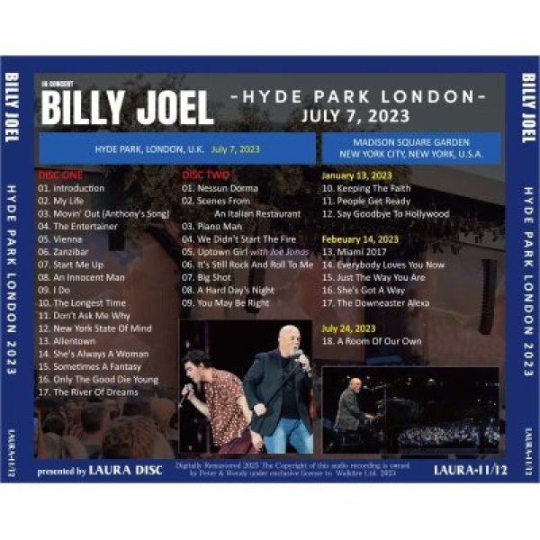 画像2: BILLY JOEL 2023 HYDE PARK LONDON 2CD (2)