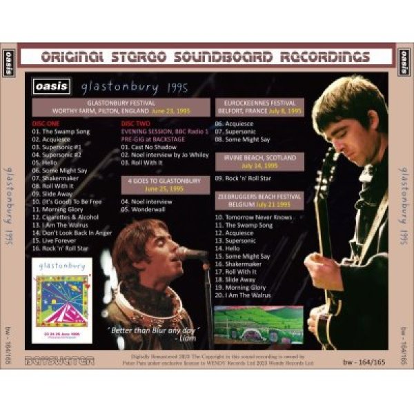 画像2: OASIS 1995 GLASTONBURY 2CD (2)