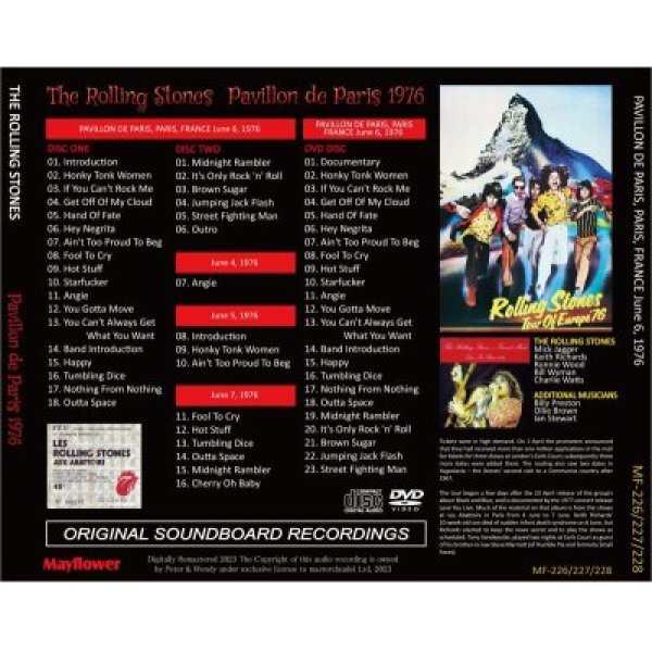 画像2: THE ROLLING STONES 1976 PAVILLON DE PARIS 2CD+DVD (2)