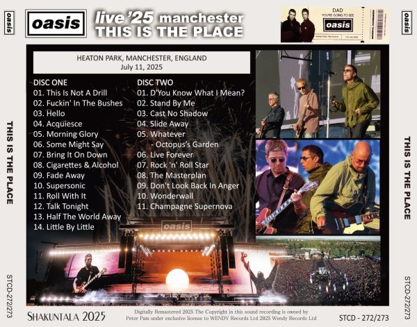 画像2: OASIS 2025 THIS IS THE PLACE - MANCHESTER FIRST SHOW - 2CD (2)