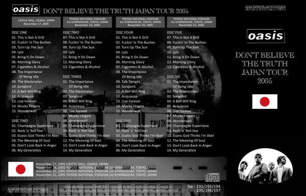 画像3: OASIS 2005 DON'T BELIEVE THE TRUTH JAPAN TOUR 6CD (3)