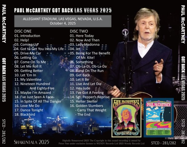 画像2: PAUL McCARTNEY 2025 GOT BACK LAS VEGAS 2CD (2)