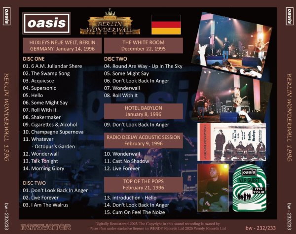 画像2: OASIS 1996 BERLIN WONDERWALL 2CD (2)