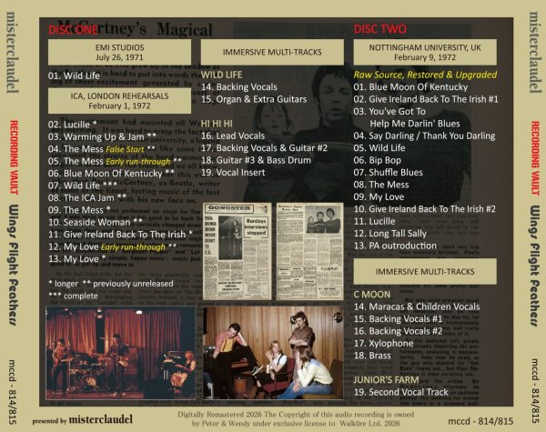 画像2: PAUL McCARTNEY 1972 RECORDING VAULT WINGS FLIGHT FEATHERS 2CD (2)