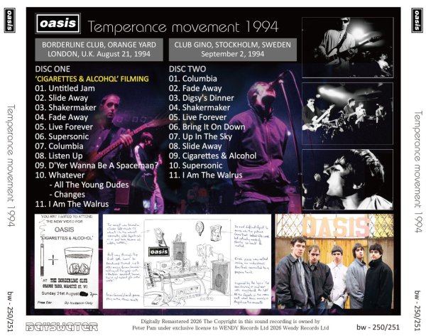 画像2: OASIS 1994 TEMPERANCE MOVEMENT 2CD (2)
